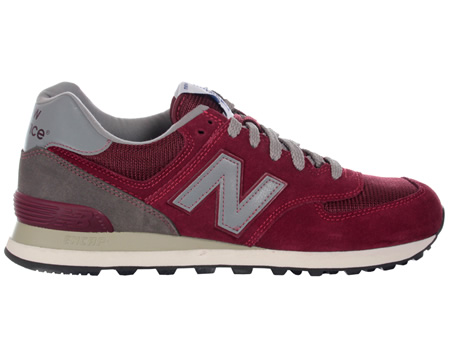 574 Burgundy/Grey Suede Trainers