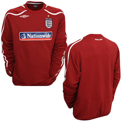 Umbro 08-09 England Training Sweat Top (red)