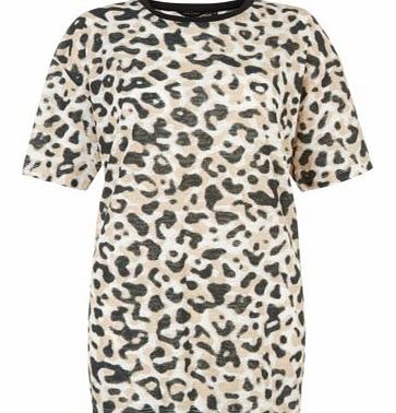 Cream Blurred Animal Print T-Shirt 3127608