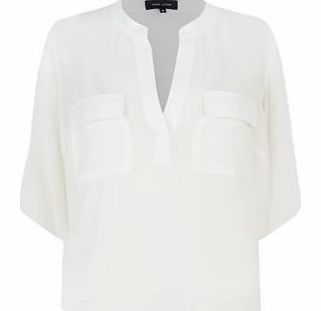 New Look Cream Pocket Front Chiffon Blouse 3296277