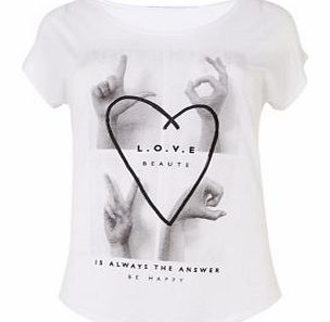 Inspire White Hand Photo Print T-Shirt 3282646