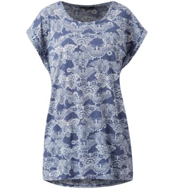 Tall Navy Burnout Butterfly Print T-Shirt 3198144