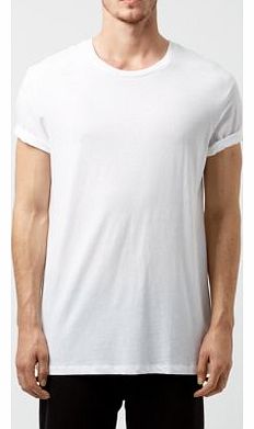 White Basic Longline Crew Neck T-Shirt 3227928