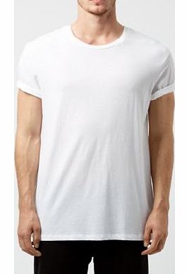 White Basic Longline Crew Neck T-Shirt 3227931