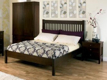 Dark Oak Slatted Bedstead - 135cm