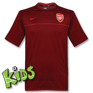 08-09 Arsenal S/S Training Top - Boys - Maroon