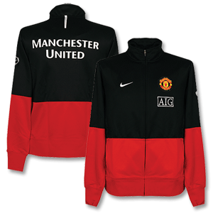 09-10 Man Utd Line Up Jacket - Black/Red