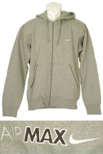 Air Max Fleece Hooded Zip Top Grey Size X-Large