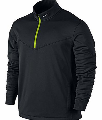 Golf 2014 Mens 1/2 Zip Therma-Fit Cover Up - Black/Volt - L