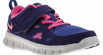 kids nike blue free run 2-0 girls junior