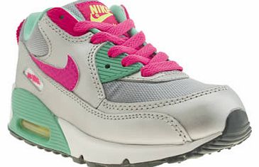 kids nike silver air max 90 2007 girls junior