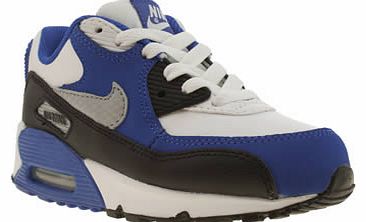 kids nike white & blue air max 90 boys junior