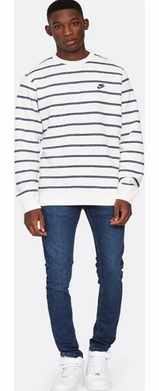 Mens Stripe Crew Sweat Top