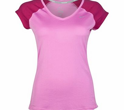 Miler SS V-Neck Top Womens Red 519831-514