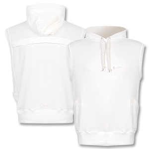 R10 Ronaldinho Sleeveless Hooded Top - white