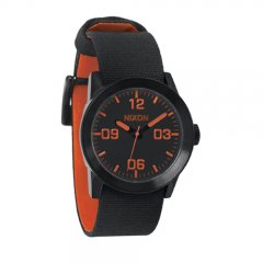 Mens Nixon The Private Watch All Black/ Orange