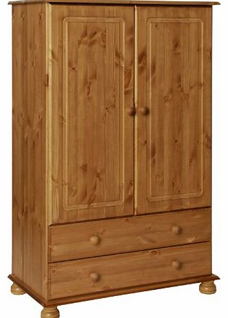 Copenhagen 2-Door 2-Drawer Combi Robe, 138 x 89 x 48 cm, Antique Pine