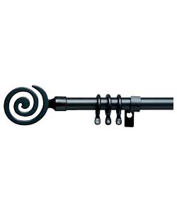 Black Metal Swirl Curtain Pole Set