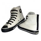 No Sweat Hemp White and Black Hi Top Trainer