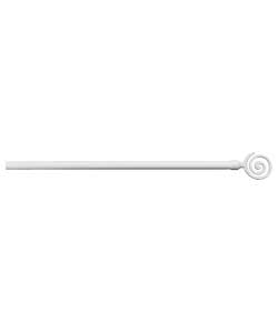 Swirl Metal Curtain Pole Set - White