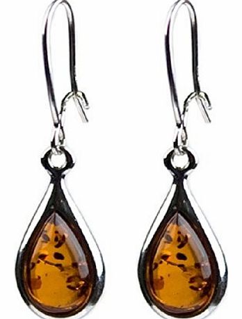 Baltic Honey Amber Sterling Silver Small Tear Drop Earrings