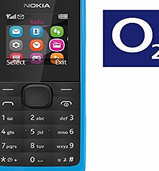 105 Mobile Phone Tough Long Life Cheap - Pay As You Go - Prepay - PAYG (O2 Pay as you go, Cyan Blue)