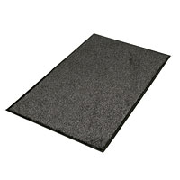 Non-Branded Cotton Plush Entrance Mat Black/Steel 0.9m x 1.5m