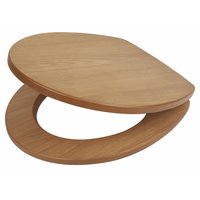 Non-Branded Oak Veneer Soft Close Toilet Seat