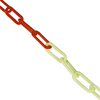 Non-Branded Photoluminesent Plastic Hazard Chain Red and Yellow