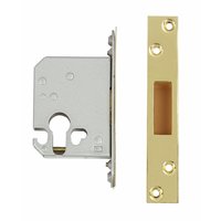 Non-Branded QUBE Euro Cylinder Deadlock Brass 2 / 64mm Backset