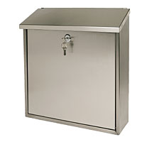 Rectangular Post Box Brushed Stainless Steel