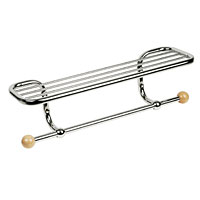 Towel Rail / Shelf Polished Chrome 500x155x150mm