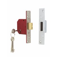 Non-Branded Union BS 5 Lever Dead Lock Chrome 2.5andquot;