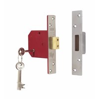 Non-Branded Union BS 5 Lever Mortice Dead Lock Chrome 3.0andquot;