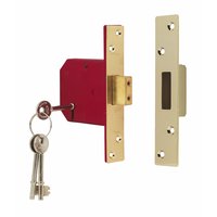 Non-Branded Union BS 5 Lever Mortice Deadlock Brass 3.0andquot;