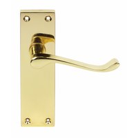 Victorian Door Handle Scroll Latch Brass Effect