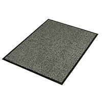 Non-Branded Vyna-Plush Entrance Mat Black/Steel 0.9m x 1.2m