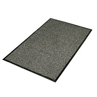 Non-Branded Vyna-Plush Entrance Mat Black/Steel 0.9m x 1.5m