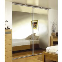 Wardrobe set silver frame mirror panel 2286 x