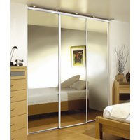 Wardrobe set white frame mirror panel 2286 x