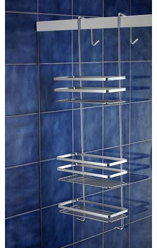 Satina Chrome Hanging Shower Cubicle Tidy Swedish Made 79cm