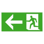 Inch.Exit LeftInch. PVC Sign