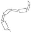 Sterling Silver Rectangle Link Bracelet