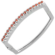 Sunset Orange Zircons Sterling Silver Bracelet