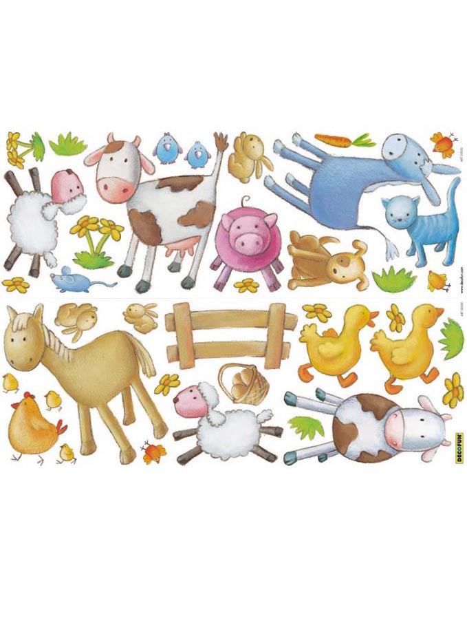 The Farm Wall Stickers Stikarounds 40 pieces