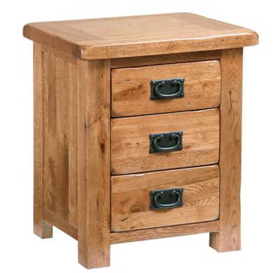 BEDSIDE CABINET 3 DWR RUSTIC