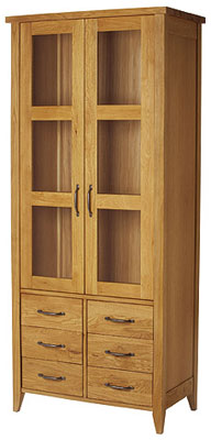 oak Bookcase 72in x 31.5in 2 Door Glazed With