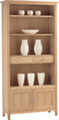 oak BOOKCASE LARGE 79IN x 38.5IN CORNDELL NIMBUS