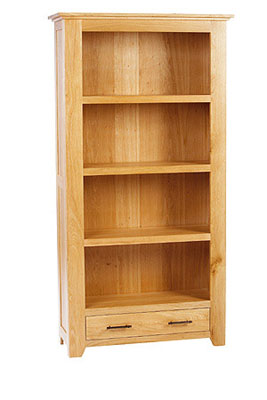 oak BOOKCASE LARGE WITH DRAWER TUSCANY