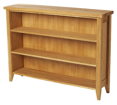 oak BOOKCASE LONG LOW WEALDEN